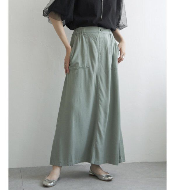 VENCE share style「綿麻ベイカーAラインスカート」|スカート|
