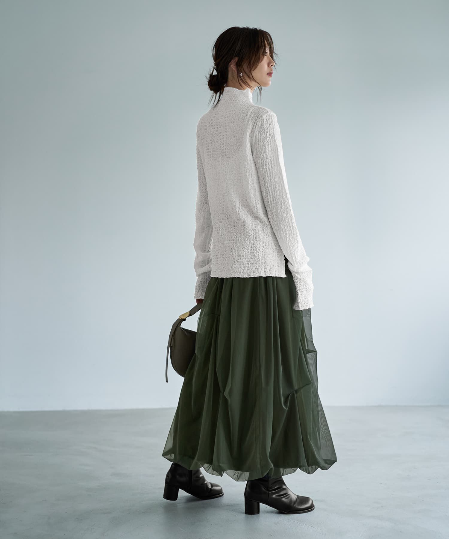 STYLE DELI「バブルシャーリングボトルネックトップス」|Tシャツ・カットソー|