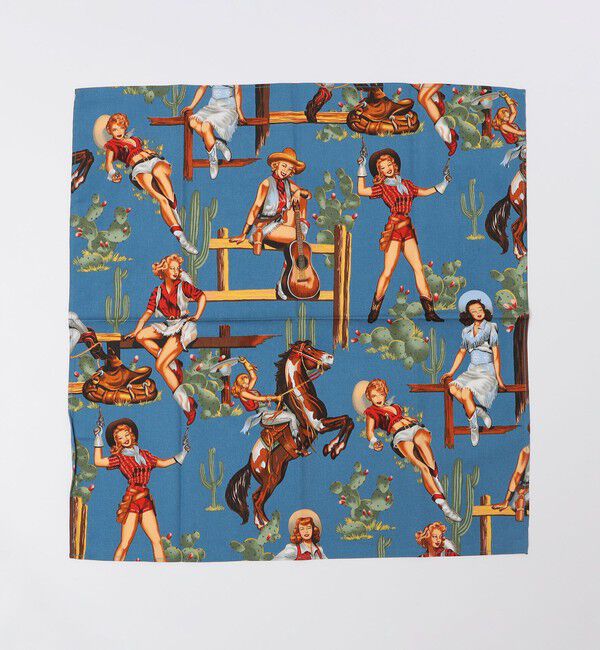 SHIPS「ROCKMOUNT: USA BANDANAS」|ハンカチ|ブルー