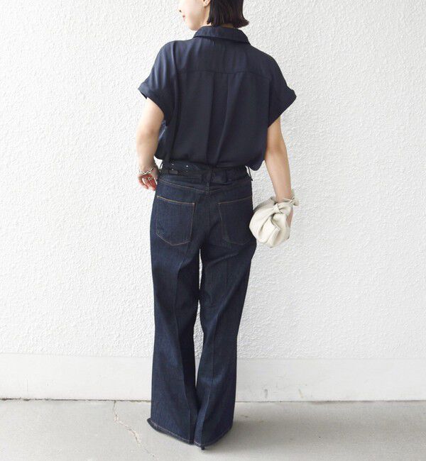 SHIPS for women「【WEB限定】〈手洗い可能〉ヴィンテージ サテン 襟 タック デザイン ブラウス」|シャツ・ブラウス|