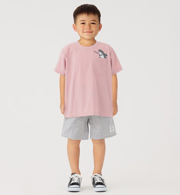 SHIPS Colors 「【WEB限定】SHIPS Colors:90～140cm /〈接触冷感・UVカット〉カノコ ポケット プリントT」|Tシャツ・カットソー|