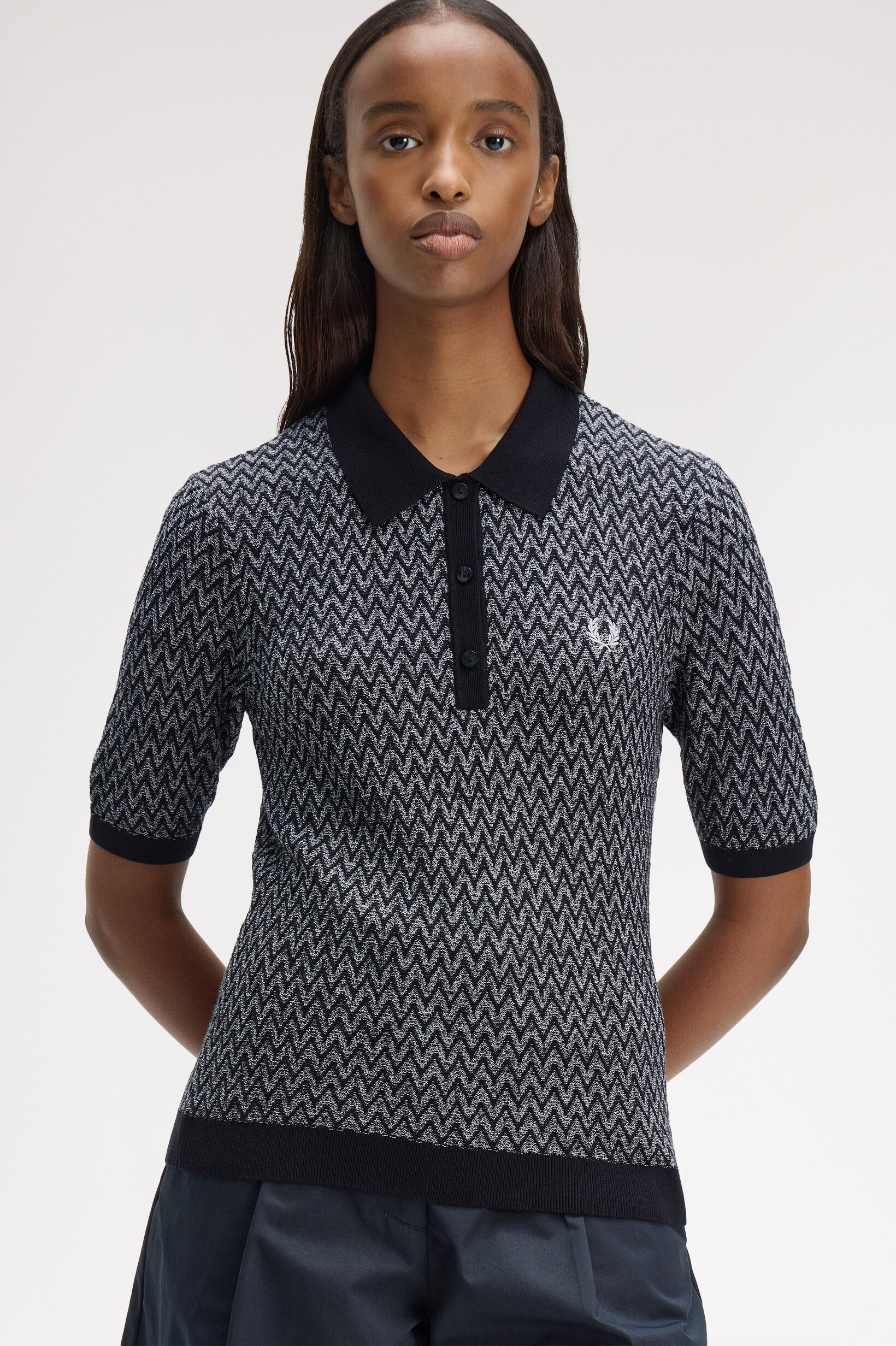 FRED PERRY 「Textured Knitted Shirt／テクスチャ―ニットポロシャツ」|ポロシャツ|