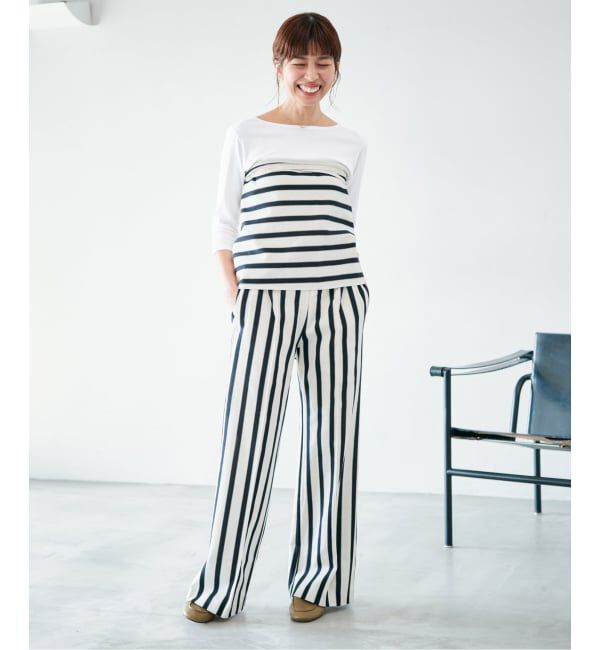 IENA「《追加2》ATON/エイトン 別注 SUVIN FRAISE ボートネック Tシャツ」|Tシャツ・カットソー|