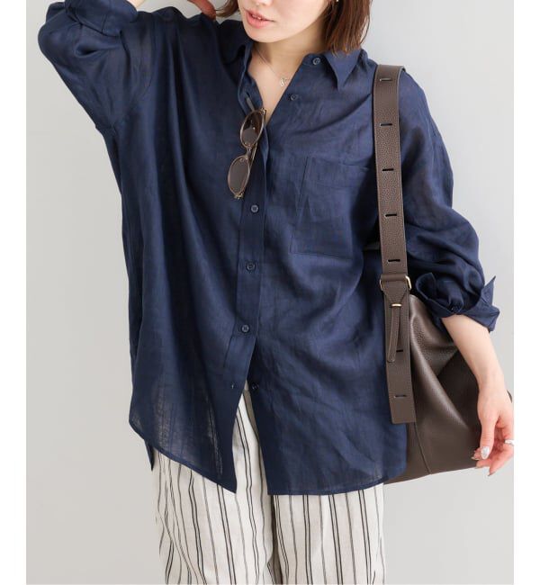 U by SPICK&SPAN「リネンオーバーシャツ」|シャツ・ブラウス|
