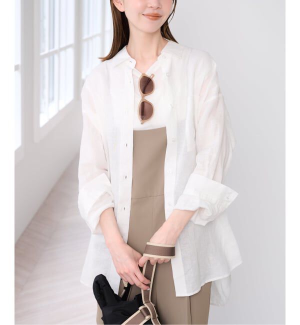 U by SPICK&SPAN「リネンオーバーシャツ」|シャツ・ブラウス|