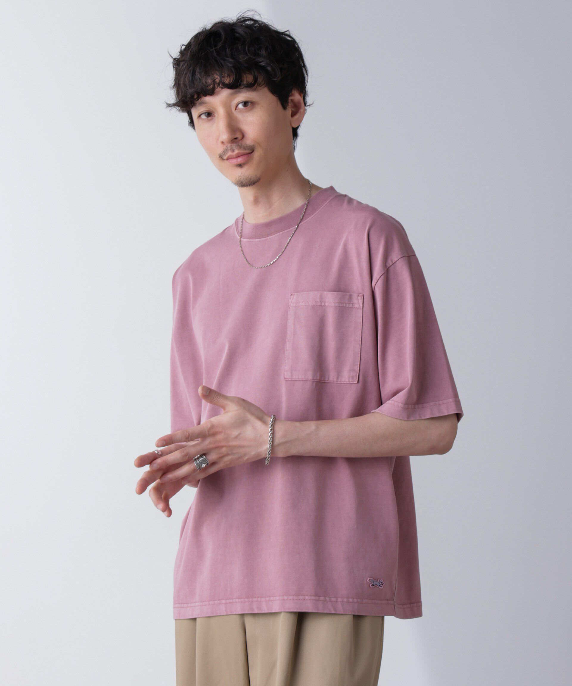 nano･universe「「PENNEYS」別注ピグメントTシャツ 半袖」|Tシャツ・カットソー|ピンク