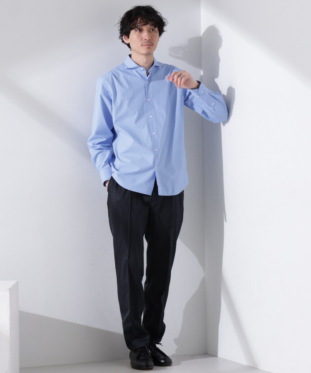 nano･universe「｢N shirt｣Anti Soaked(R) 汗染み防止ホリゾンタルカラーシャツ長袖」|シャツ・ブラウス|