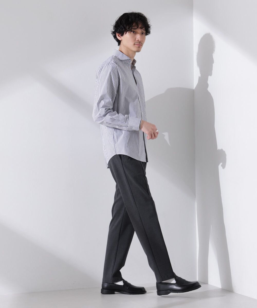 nano･universe「｢N shirt｣Anti Soaked(R) 汗染み防止ホリゾンタルカラーシャツ長袖」|シャツ・ブラウス|