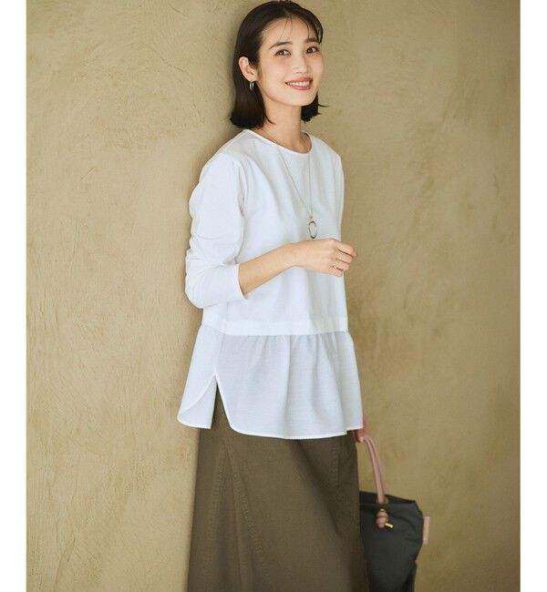 23区「ナチュラルコットンベア シアードッキング カットソー」|Tシャツ・カットソー|