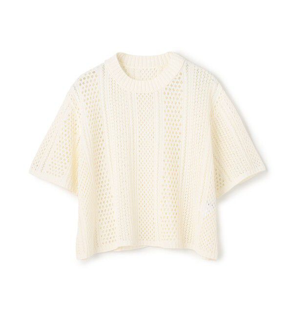 BEIGE,「ATACAM / パターンメッシュ ハーフニット」|ニット・セーター|
