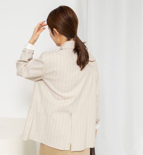 NOLLEY'S「【WEB＆一部店舗限定色アイテム】ウォッシャブルストライプオーバージャケット」|テーラードジャケット|