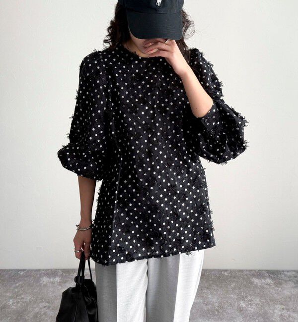 fredy emue「3D刺繍ドットチュニックブラウス」|シャツ・ブラウス|