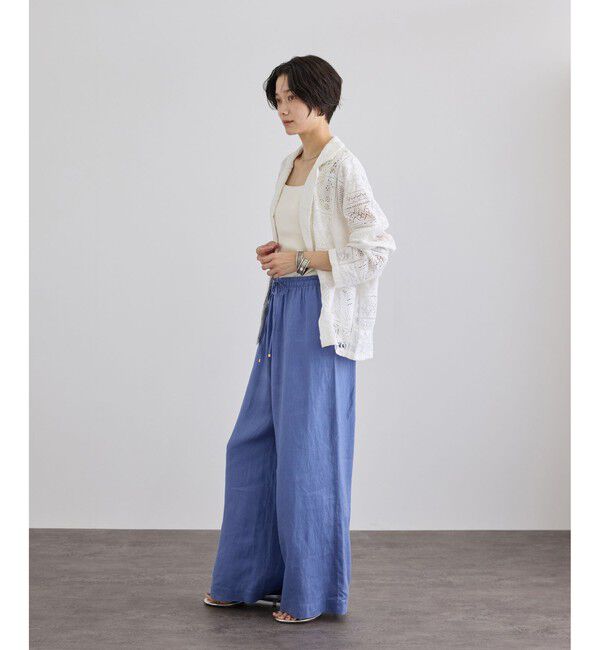 SALON adam et rope'「【WEB限定】ヨーロピアンリネンリラクシーワイドパンツ」|チノ|