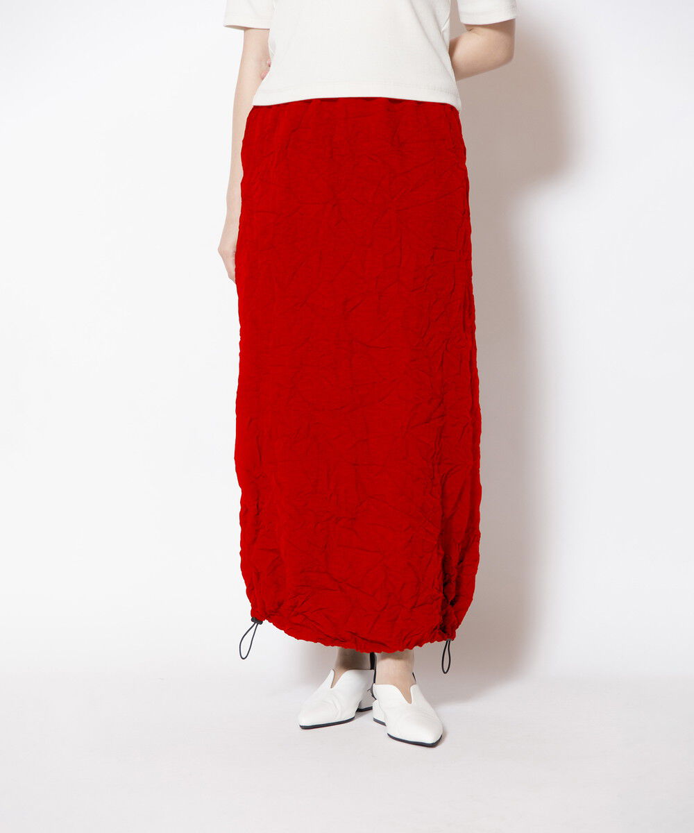  「ワッシャースカート」|スカート|RED