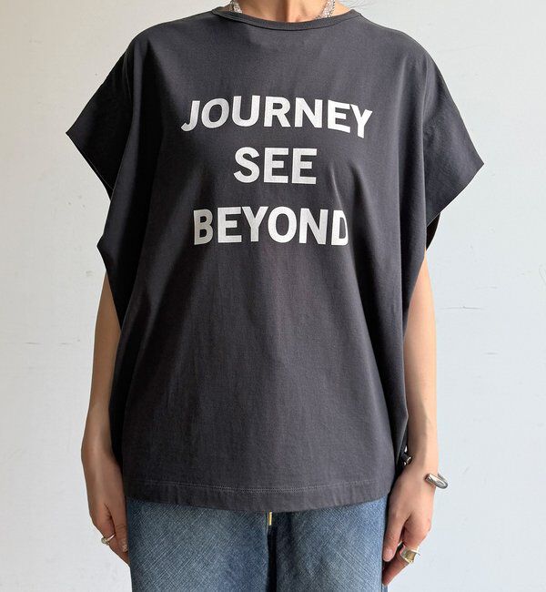  「【WEB限定】袖タックフレンチスリーブロゴTEE」|Tシャツ・カットソー|