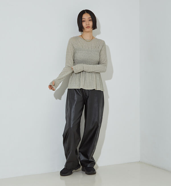 NOMINE「フェイクレザー カーブ パンツ」|その他|