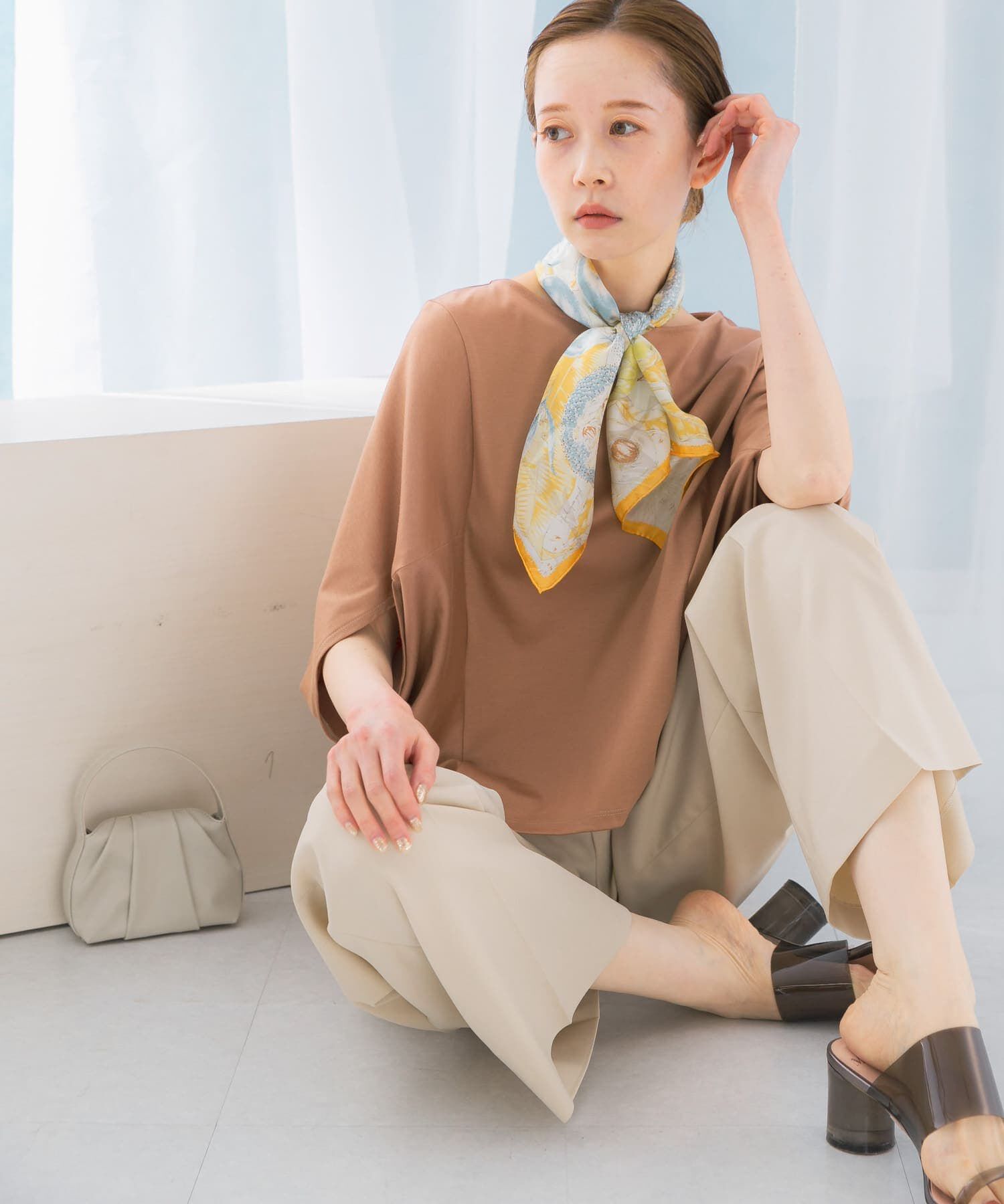 URBAN RESEARCH ROSSO「『一部WEB限定カラー』汗染防止5分袖ドルマンプルオーバー」|Tシャツ・カットソー|