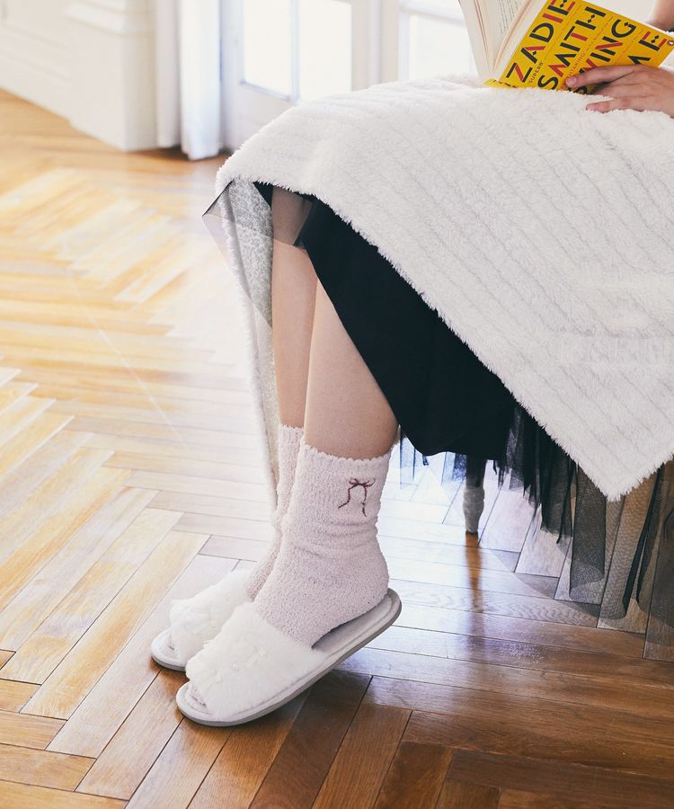 Maison de FLEUR「リボン刺繍ルームソックス」|その他|