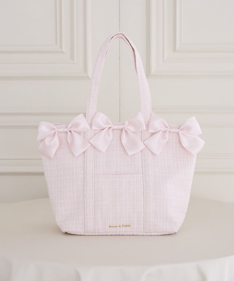 Maison de FLEUR「ツイードボリュームリボントートバッグ」|トートバッグ|