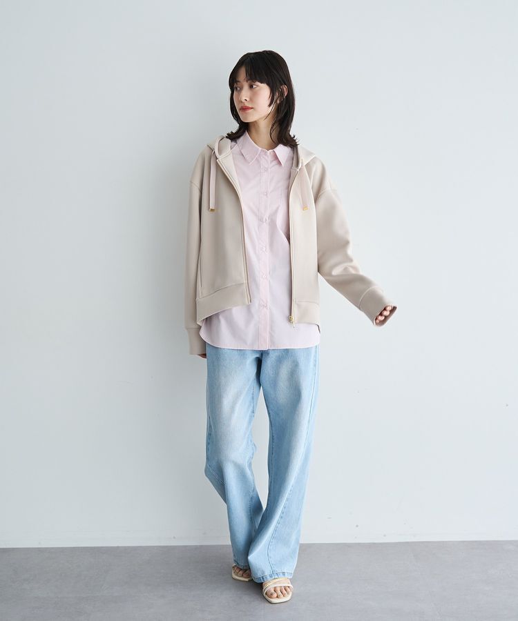 YECCA VECCA「バックプリーツZIPフーディー」|ブルゾン・スタジャン|