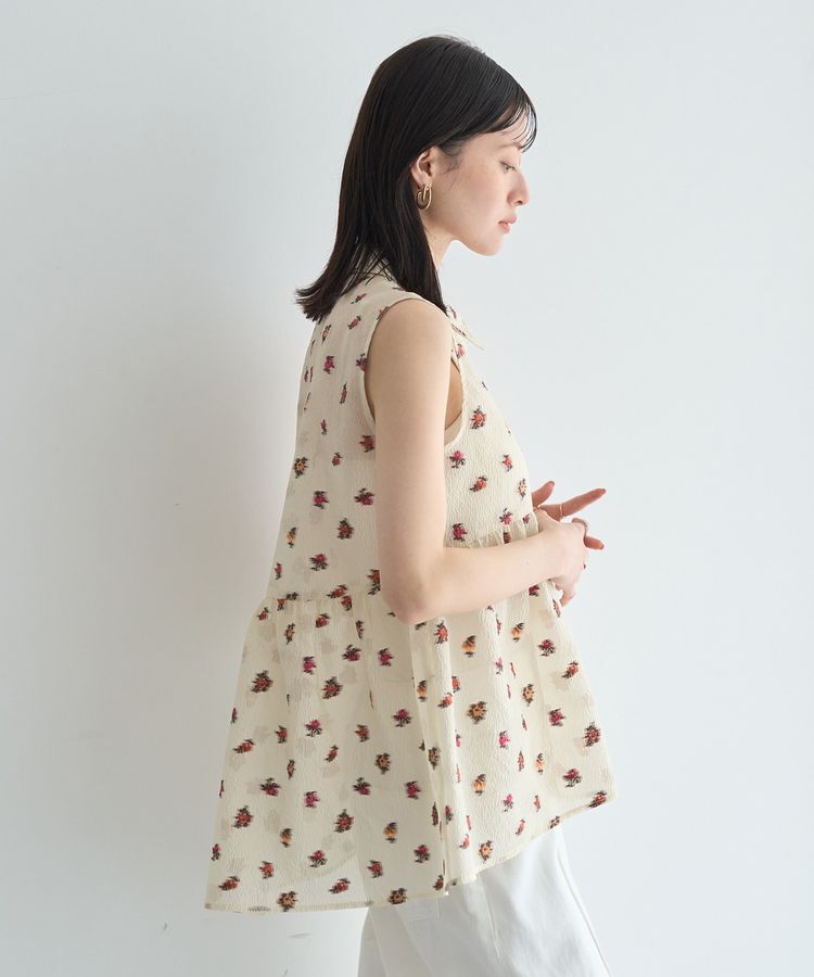 YECCA VECCA「シアージャガードペプラムブラウス」|シャツ・ブラウス|