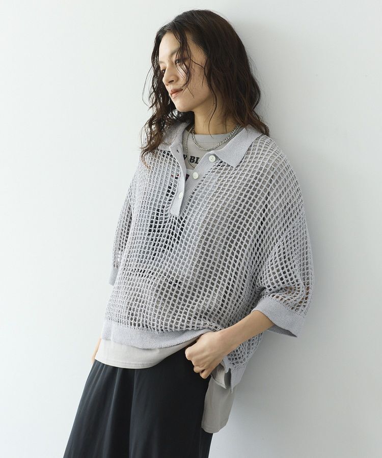 GARAGE OF GOOD CLOTHING「スクエアメッシュポロプルオーバー」|ニット・セーター|