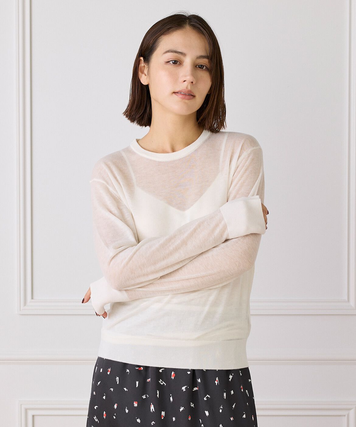 DAY by DAY it&rsquo;s international「クルーネックニットプルオーバー《Melty air wool》」|ニット・セーター|オフホワイト1