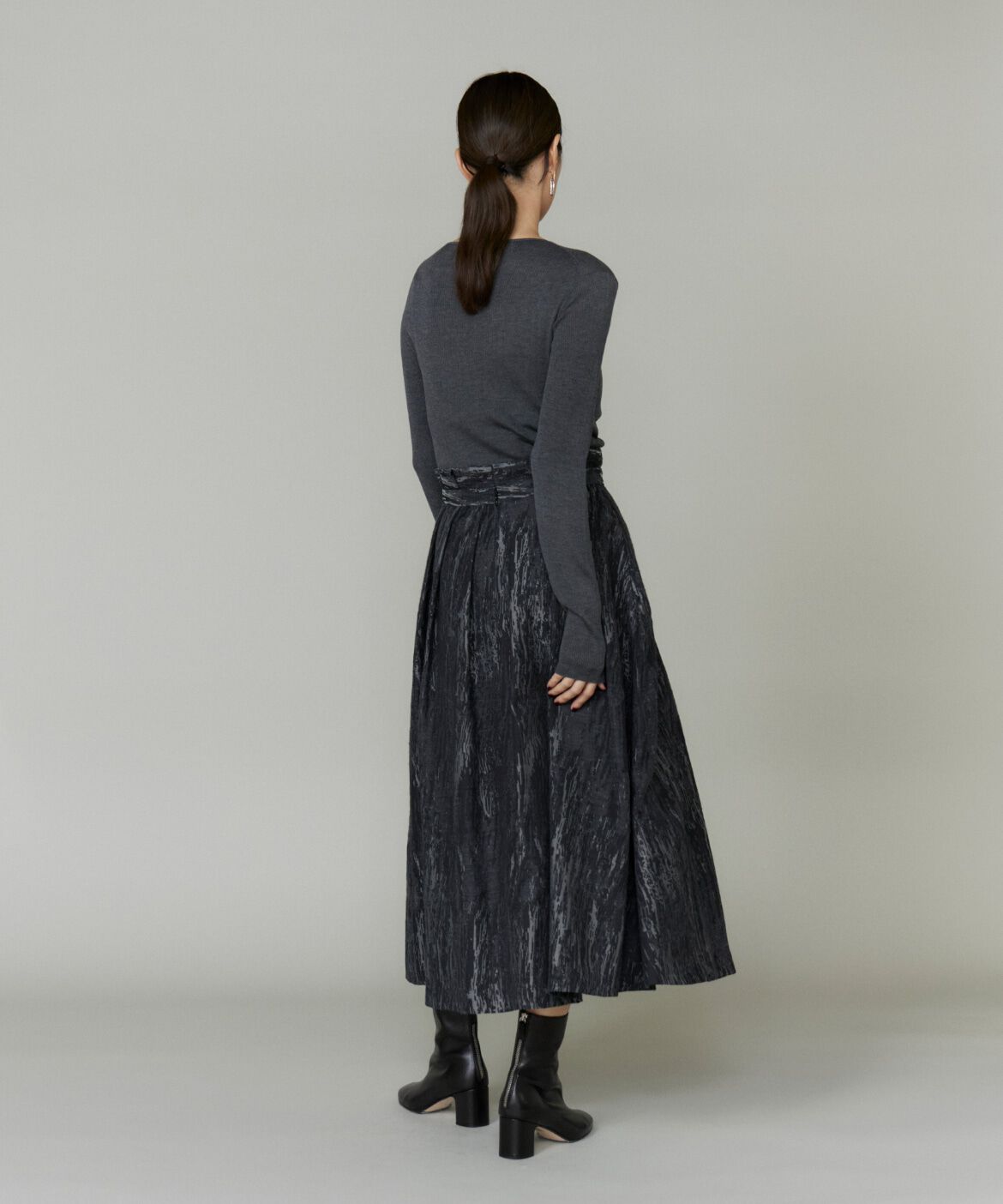 la veille by SUPERIOR CLOSET「《大きいサイズ》ジャガードタックスカート　」|フレア|