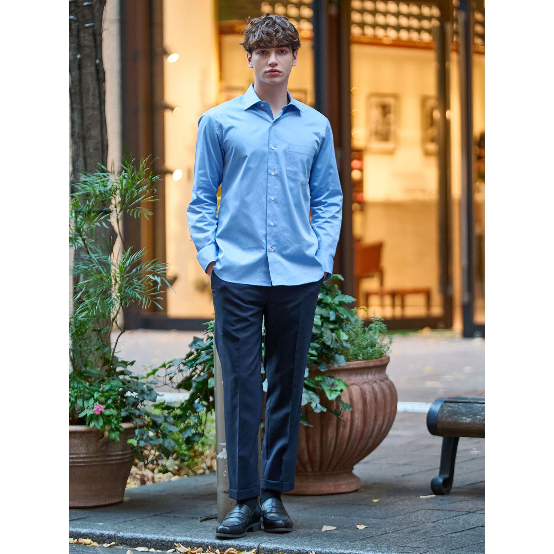 DRESSTERIOR「100／2 ワイドカラーシャツ」|シャツ・ブラウス|