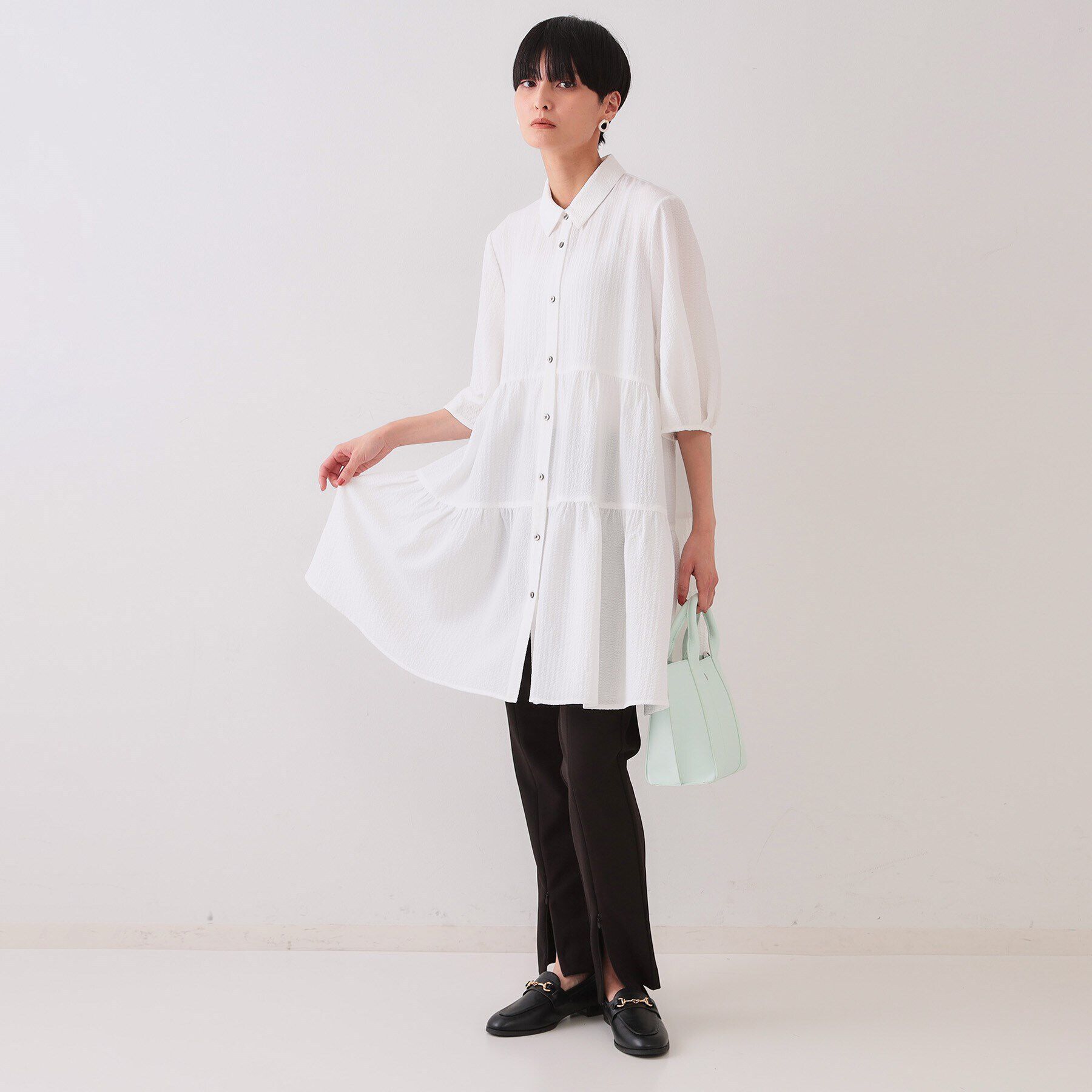 OPAQUE.CLIP「ストレッチ フロントスリットZIPスティックパンツ【洗濯機洗い可】」|その他|