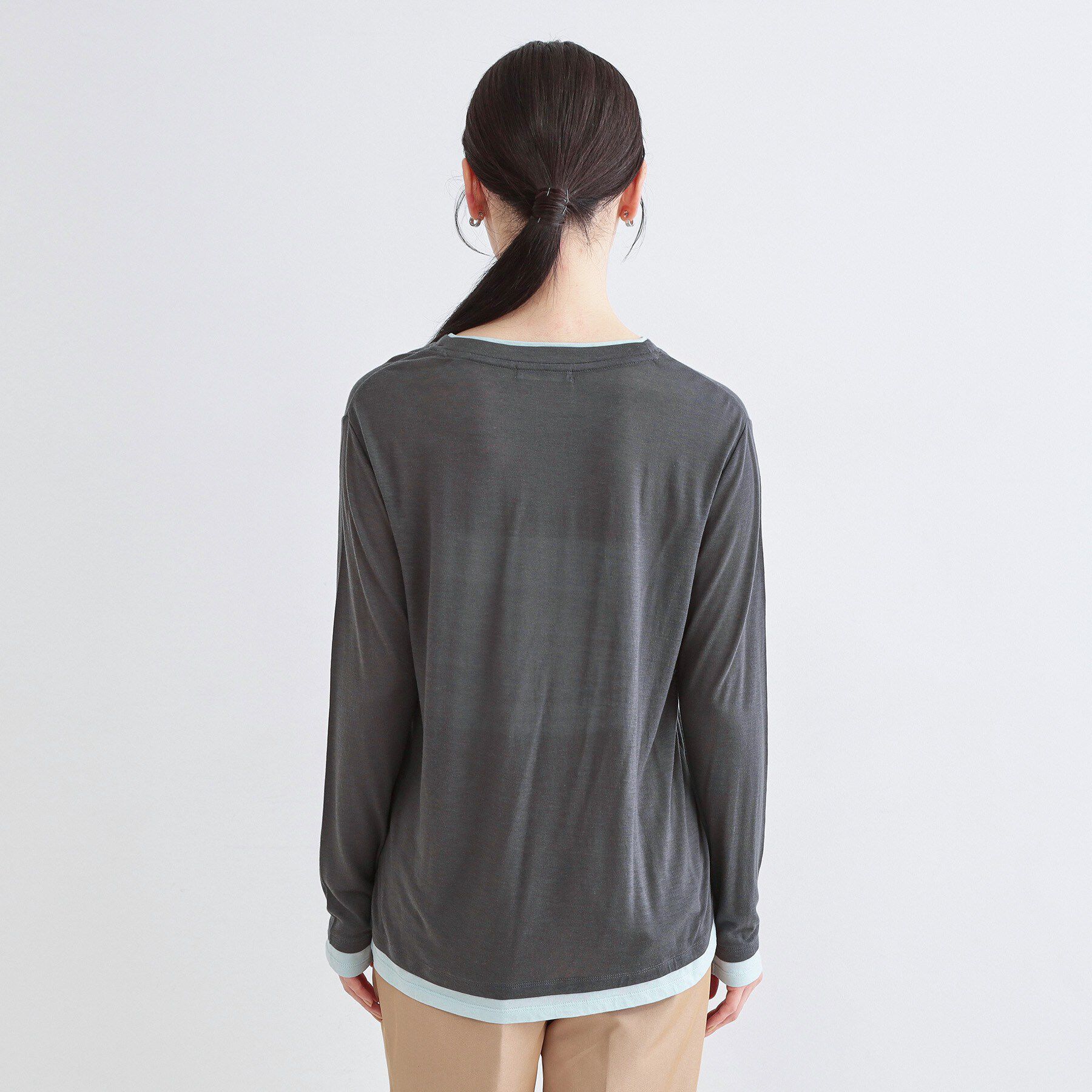 OPAQUE.CLIP「配色レイヤードロングスリーブTシャツ【洗える】」|Tシャツ・カットソー|