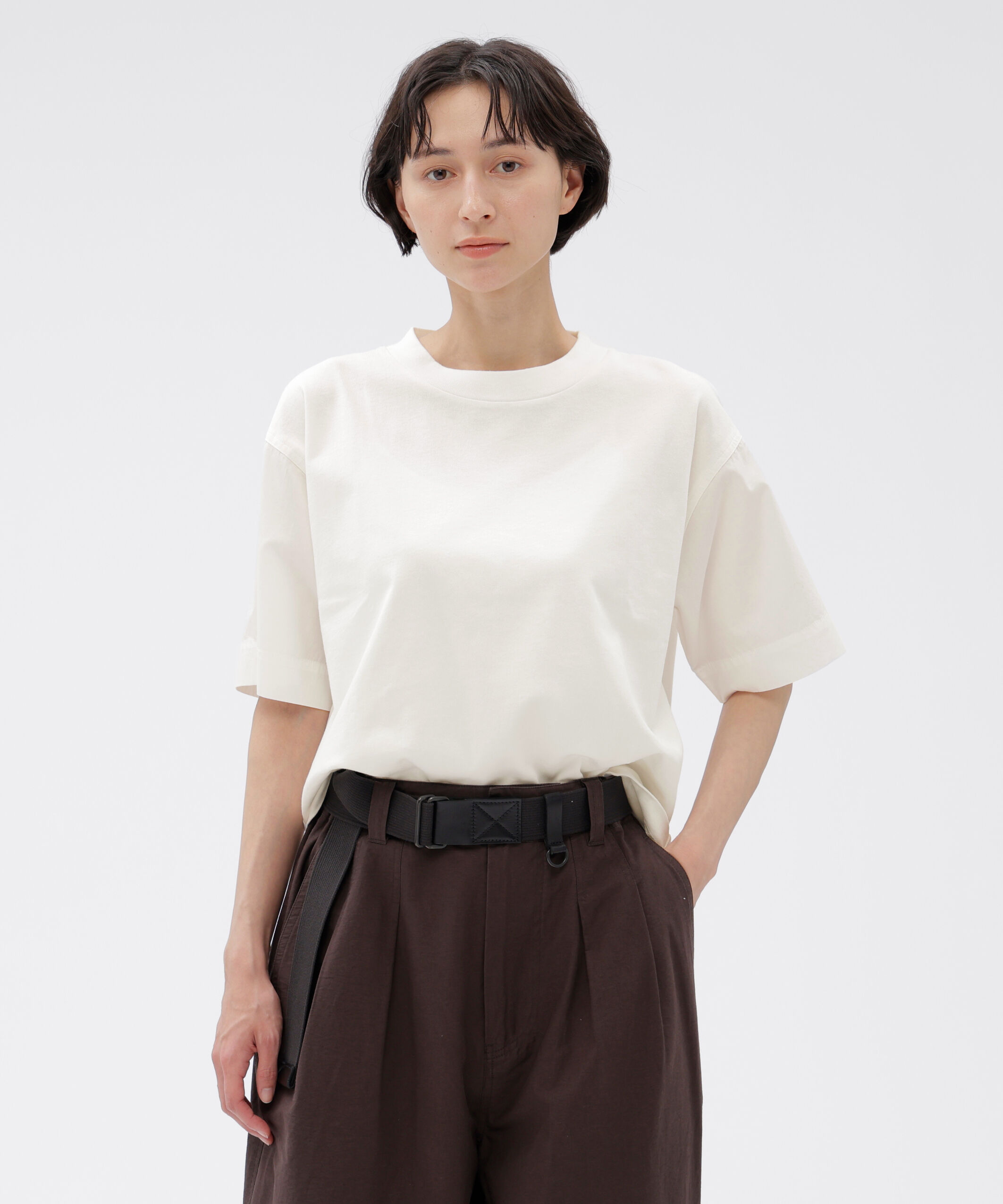 MHL.「GARMENT DYE COTTON JERSEY TOP」|Tシャツ・カットソー|WHITE
