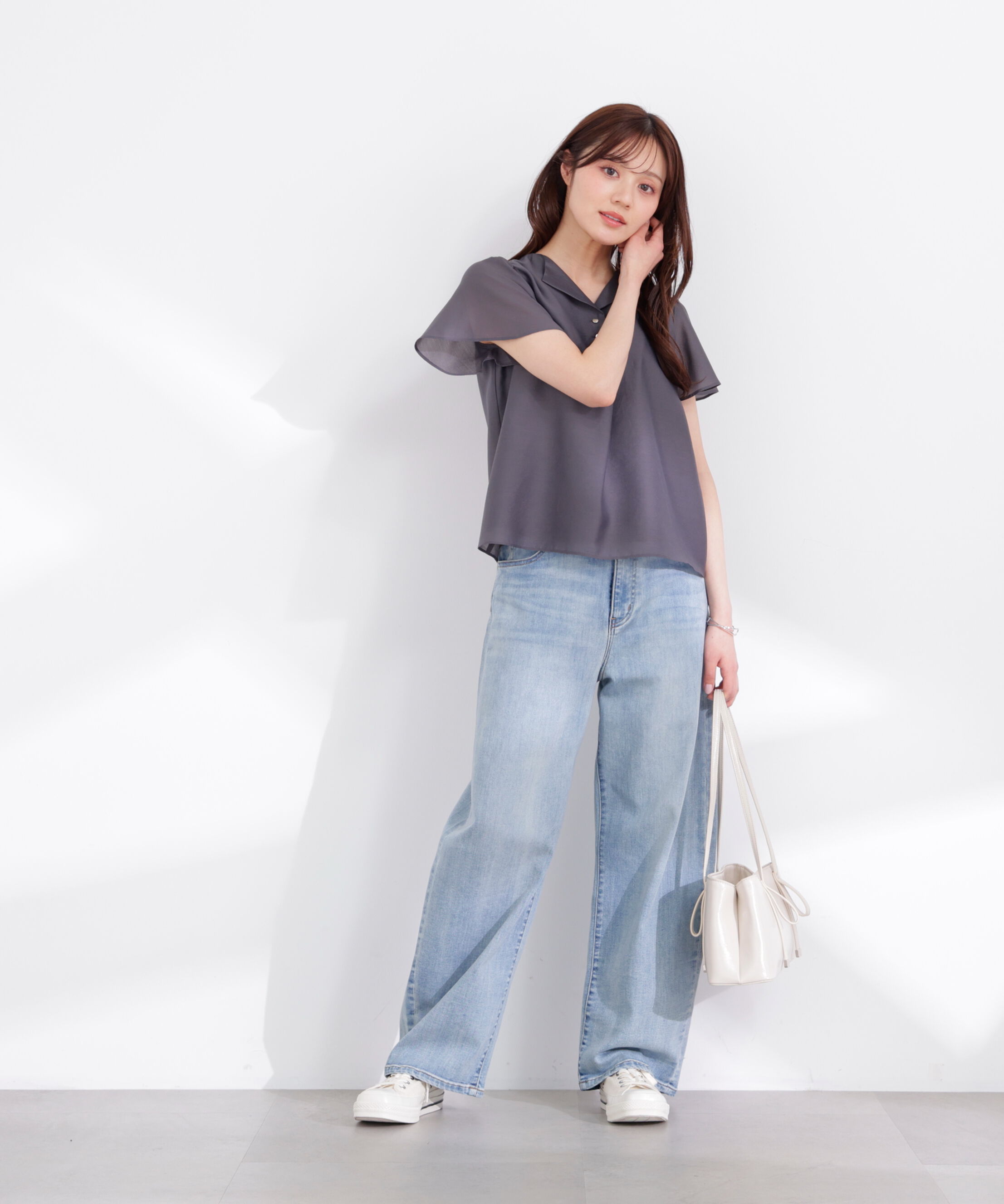 PROPORTION BODY DRESSING「フレアスリーブ開襟ブラウス 26SS」|シャツ・ブラウス|