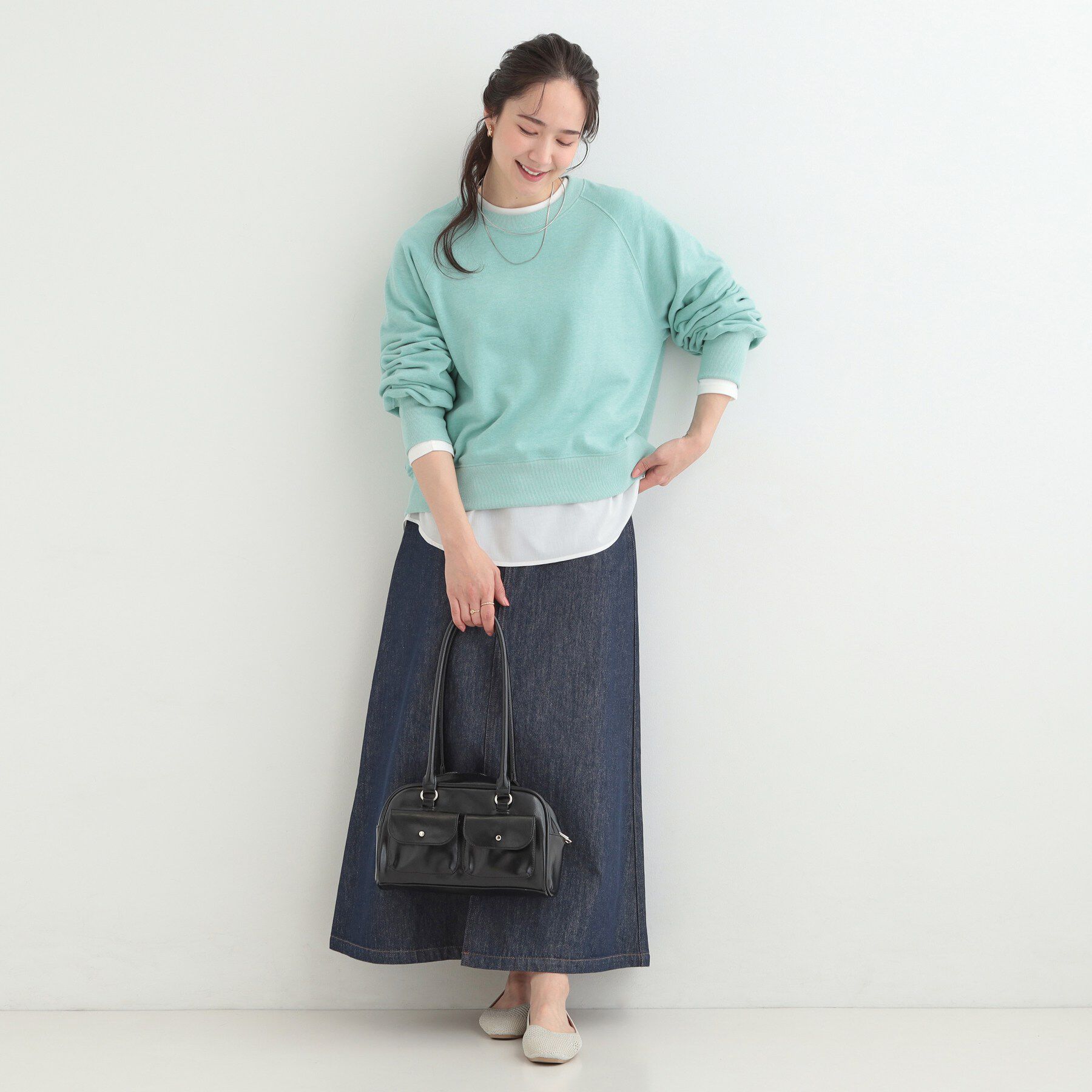 SHOO･LA･RUE「MIX調 シンプルラグランスウェット」|パーカー|