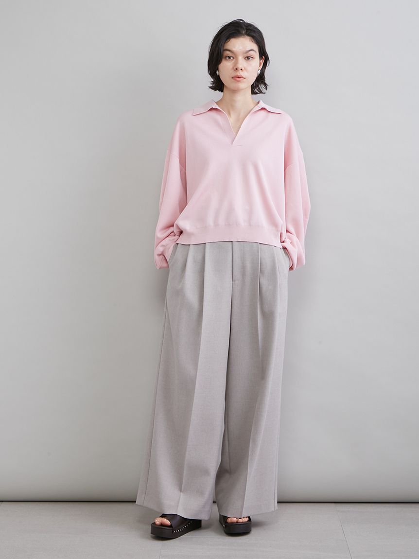 Mila Owen「【WEB＆一部限定カラー】シアーポロニット」|ニット・セーター|
