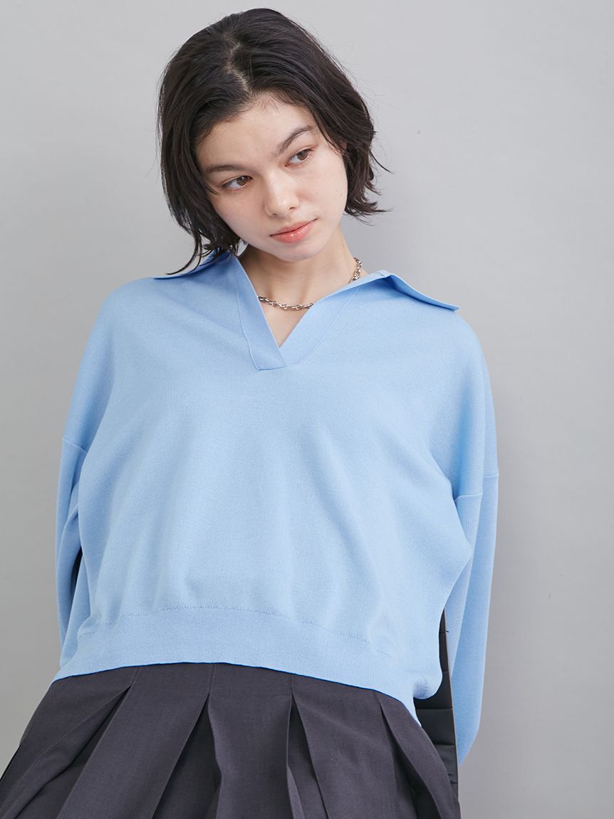 Mila Owen「【WEB＆一部限定カラー】シアーポロニット」|ニット・セーター|