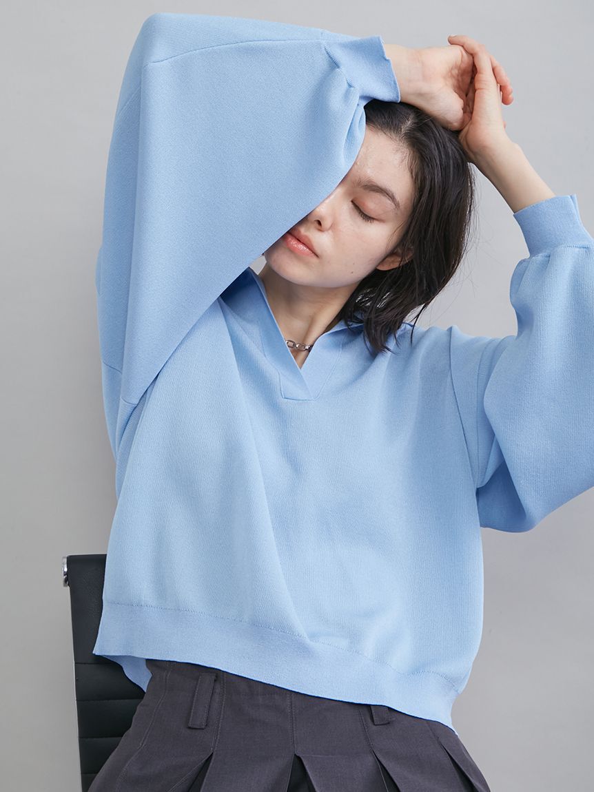 Mila Owen「【WEB＆一部限定カラー】シアーポロニット」|ニット・セーター|