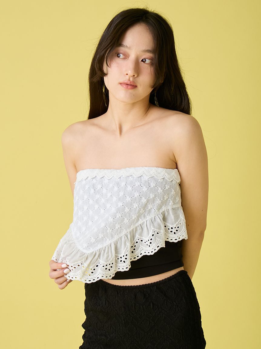 LILY BROWN「【UVカット】カップインレースベアトップス」|Tシャツ・カットソー|