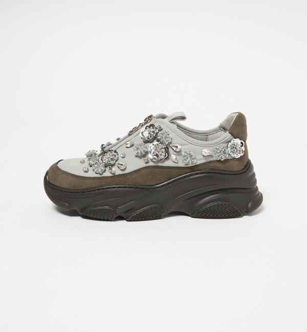 SY UNITED ARROWS「＜SY＞フラワービジュー ジップ スニーカー55&uarr;」|スニーカー|LT.GRAY