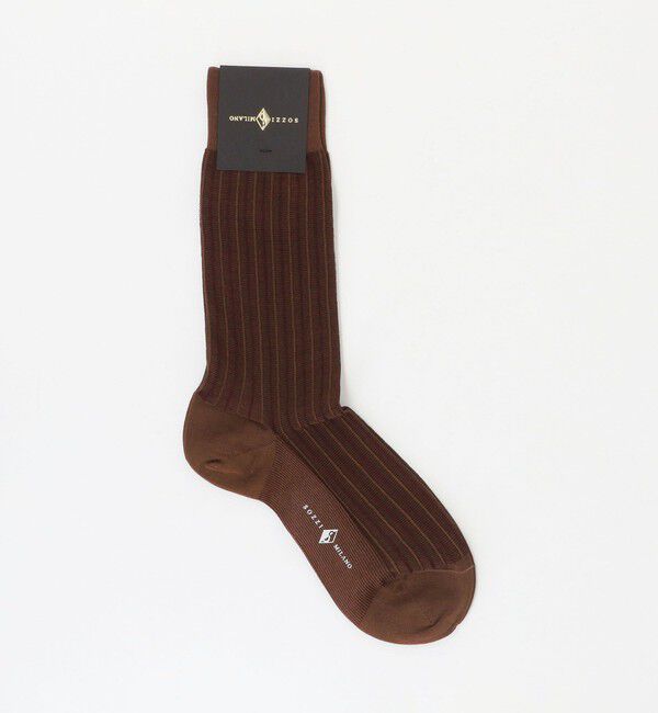 UNITED ARROWS「＜SOZZI＞2カラー ライン ソックス」|ソックス|MD.BROWN