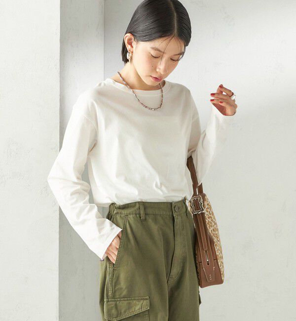 SHIPS for women「〈洗濯機可能〉オーガニックコットン ロング スリーブ TEE」|Tシャツ・カットソー|