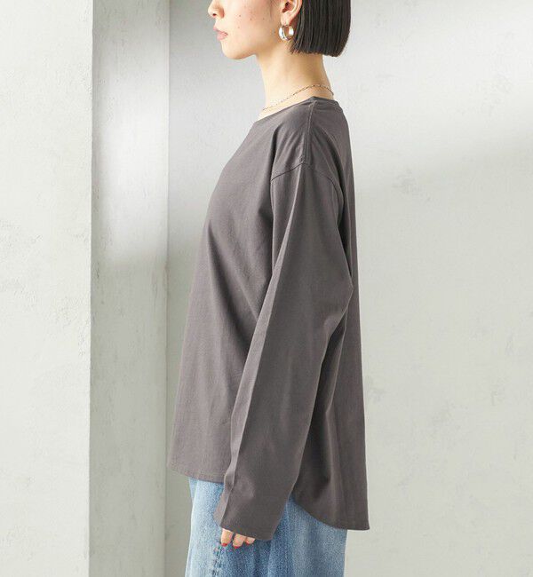 SHIPS for women「〈洗濯機可能〉オーガニックコットン ロング スリーブ TEE」|Tシャツ・カットソー|