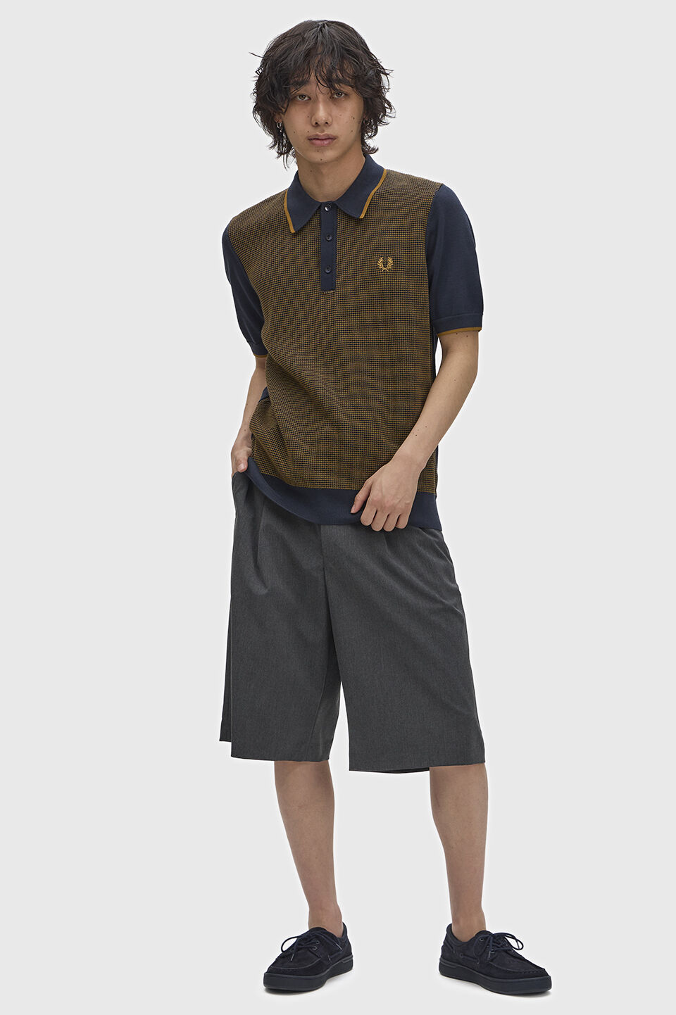 FRED PERRY 「Tonic Waffle Knitted Shirt ／トニックワッフルニットポロシャツ」|ポロシャツ|