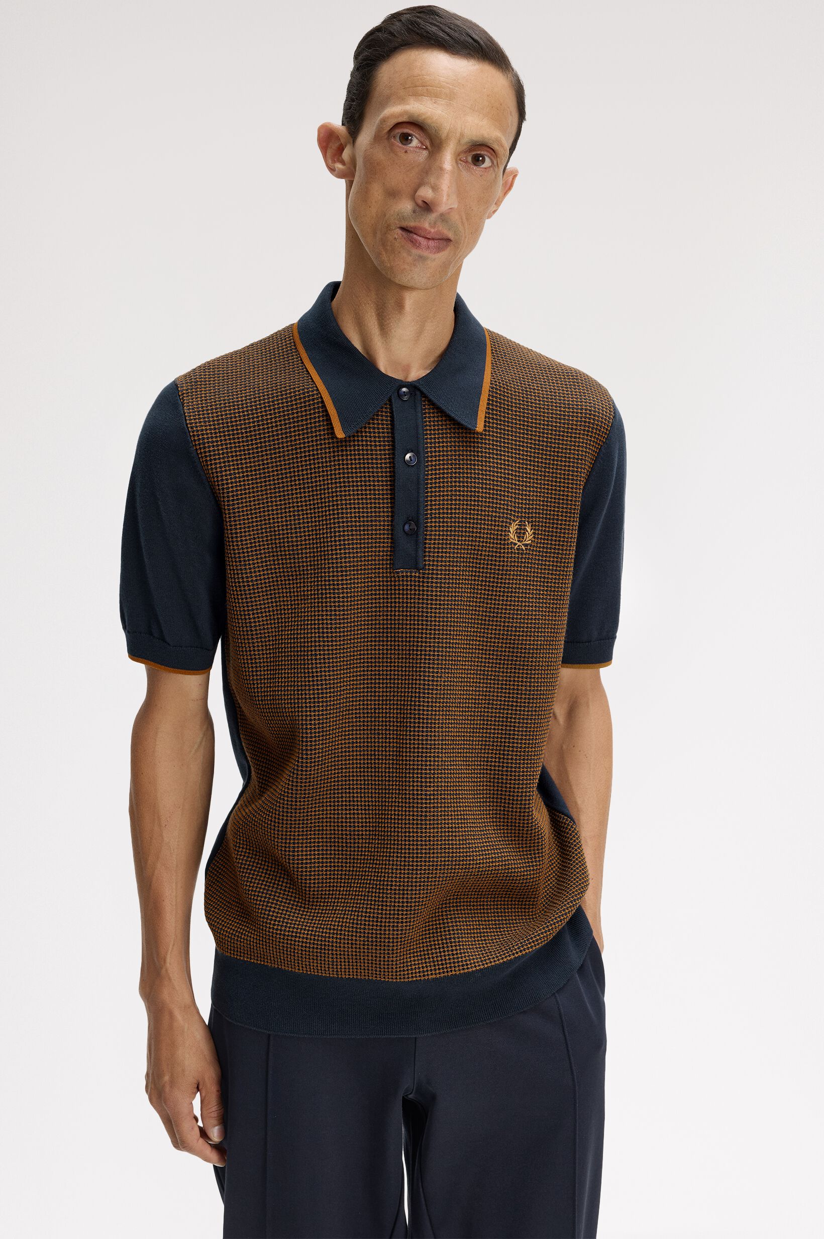 FRED PERRY 「Tonic Waffle Knitted Shirt ／トニックワッフルニットポロシャツ」|ポロシャツ|