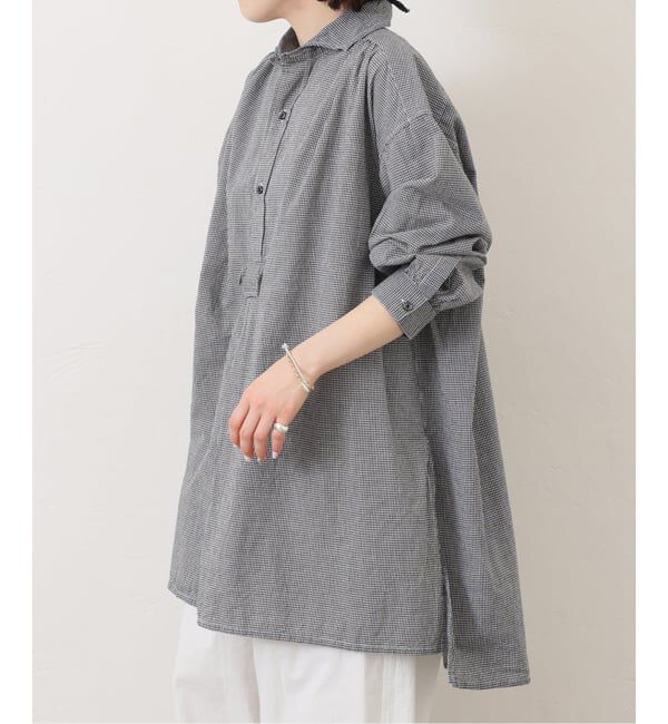 journal standard luxe「【ARMEN】SEERSUCKER GINGHAM WORK  SHIRT」|シャツ・ブラウス|ブラック A