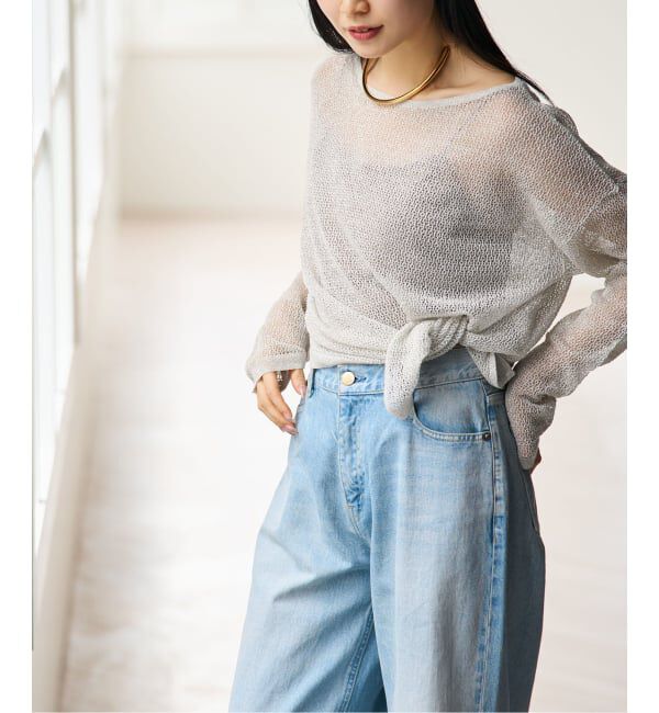 NOBLE「ISY Linen mixラメ スカシニット」|ニット・セーター|