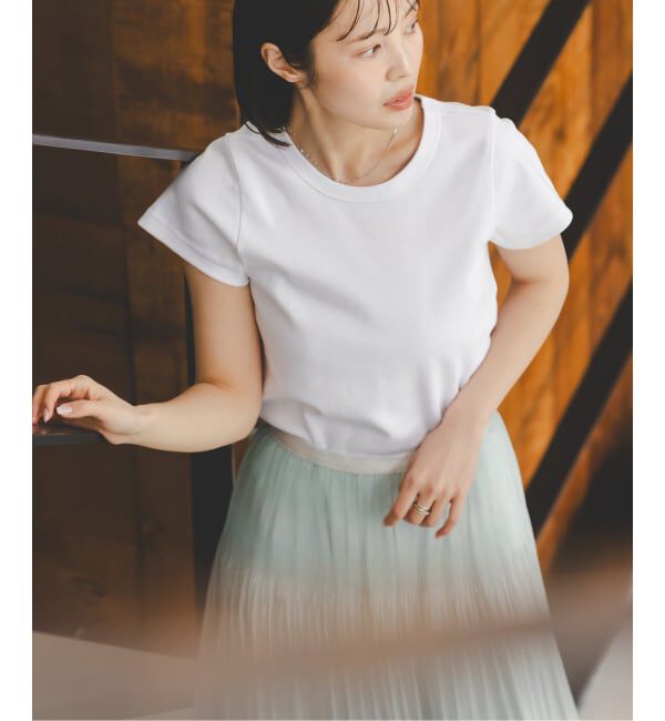 NOBLE「《追加・WEB限定カラー》スビンコットンスムースコンパクトTシャツ2」|Tシャツ・カットソー|ホワイト