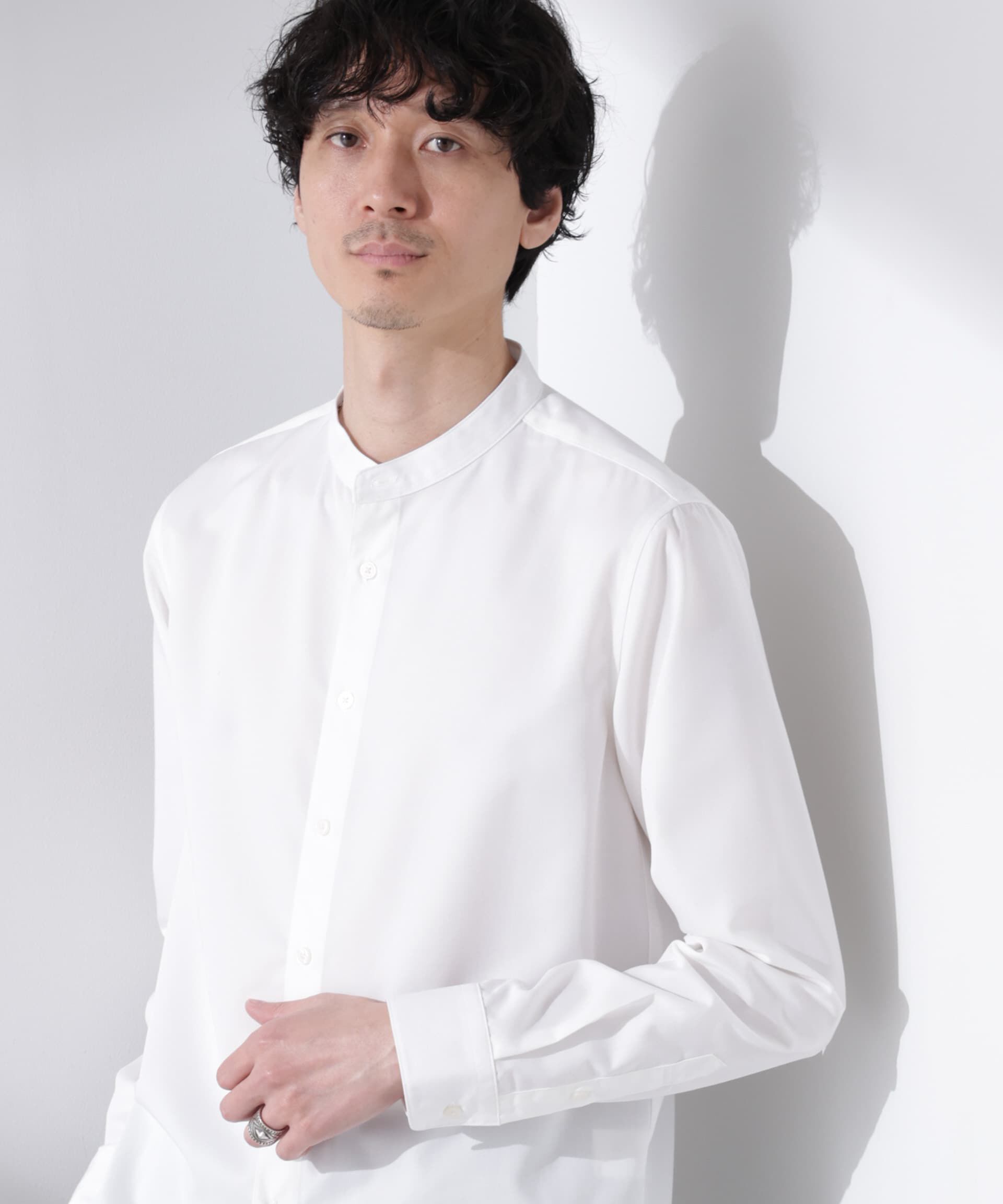nano･universe「スタンダードバンドカラーシャツ/長袖」|シャツ・ブラウス|