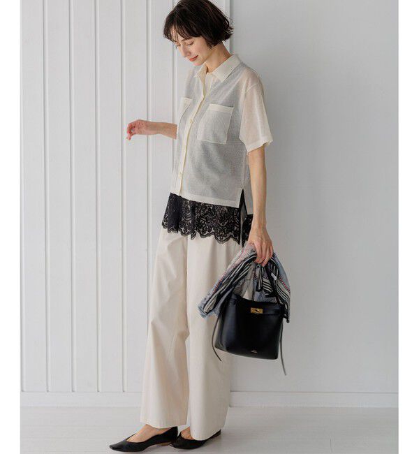 23区「【見上愛さん着用/WEB&一部店舗限定カラーあり】シアー ポロニット」|ニット・セーター|