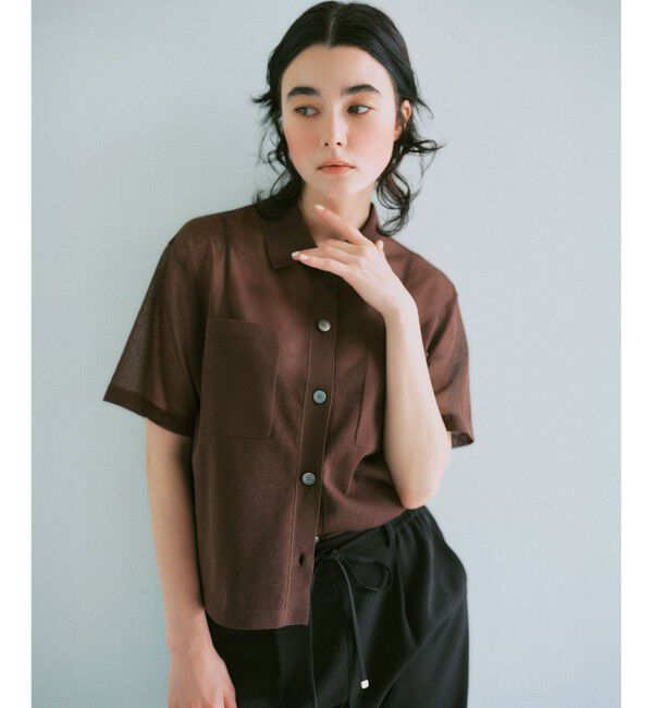 23区「【見上愛さん着用/WEB&一部店舗限定カラーあり】シアー ポロニット」|ニット・セーター|